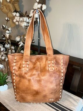 NWOT Bed Stu Leather Stevie Tote Shoulder Bag Tan Rustic Retail $255